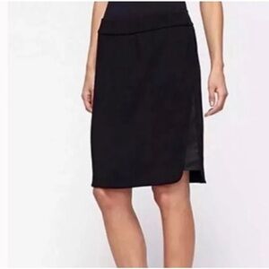 EILEEN FISHER TROPICAL SUITING SILK PANEL BLACK SKIRT SIZE XL